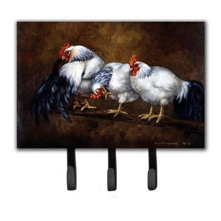 Jensendistributionservices Roosting Rooster & Chickens Leash or Key Holder MI1719507